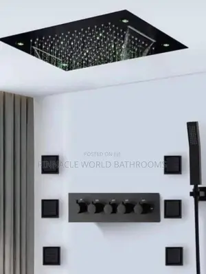 England Black Pop Rain Conduit Shower With Bluetooth
