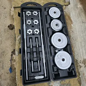 Adjustable 50kg Dumbbell Barbell Rod Set