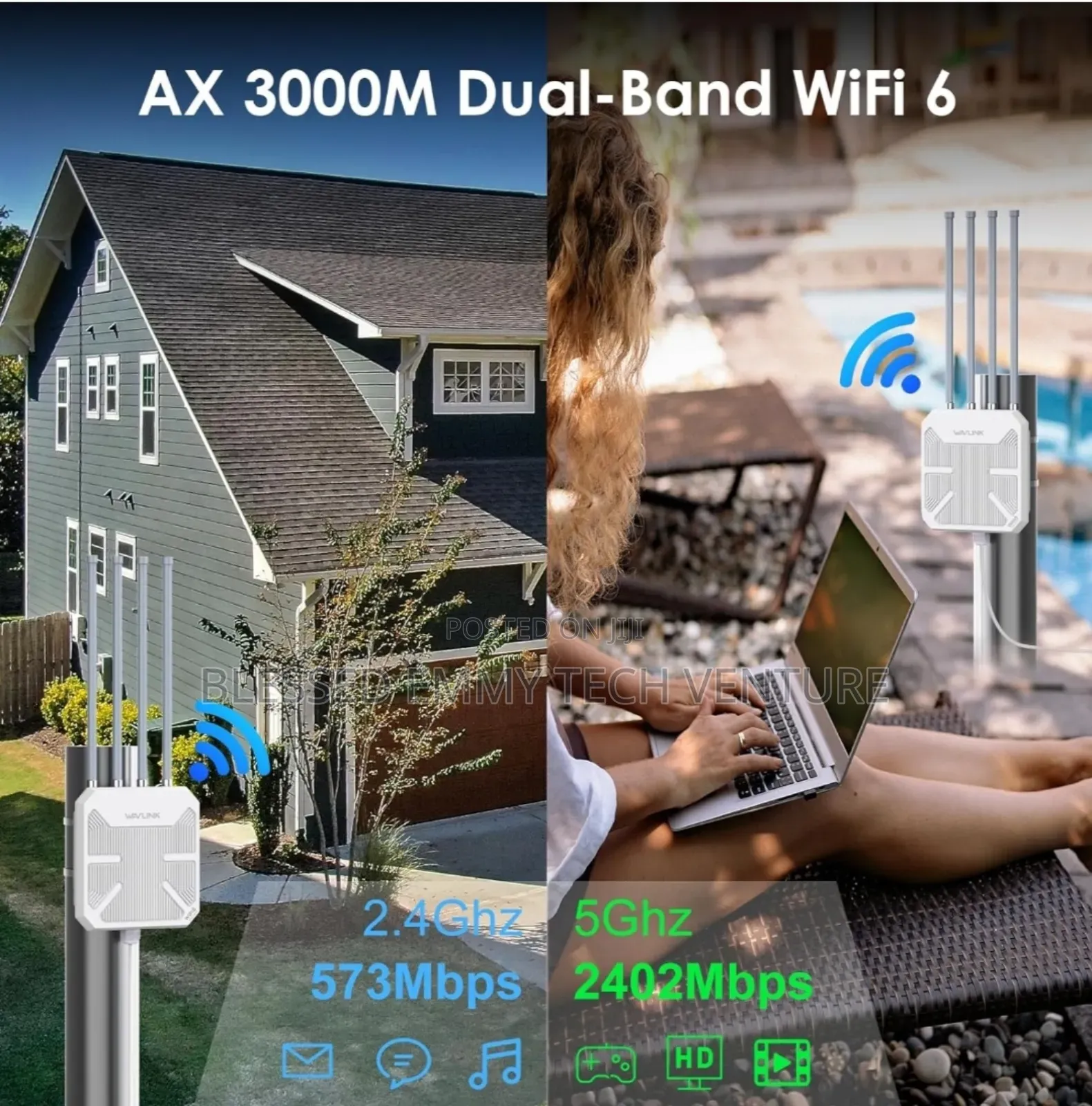 Wavlink Ax3000 Wifi6 Outdoor Access Point/Mesh Extender