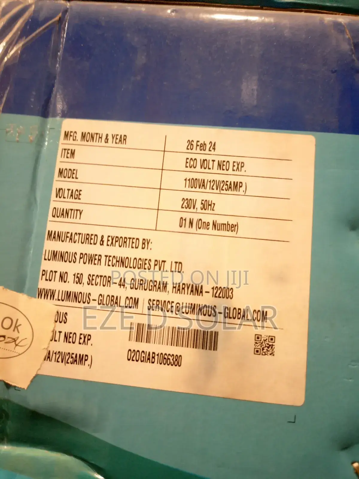 1kva12v Luminous Inverter