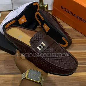 Men's Loius Vuitton Top Quality Leather Half Shoes