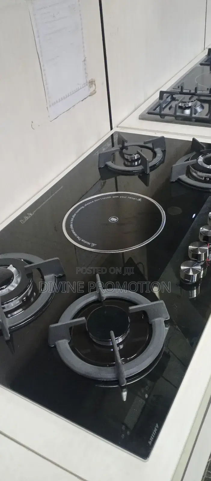 4+1 Burner Phiima 90cm Glass Hob, Black Color