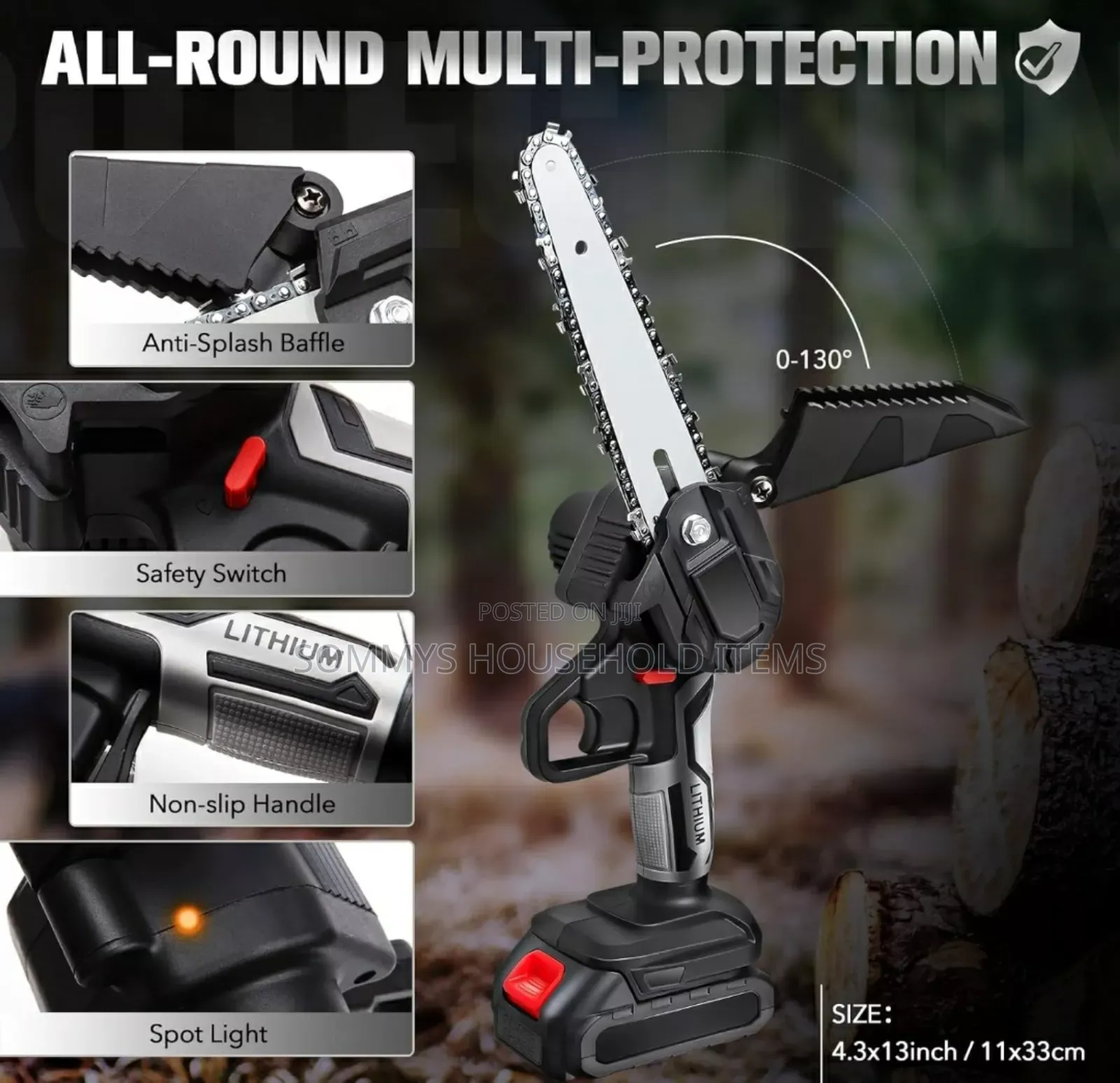 Rechargeable Chainsaw Machine With 2 Batteries