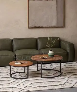 Luxury Round Wood Nesting End Design Coffee Table Set