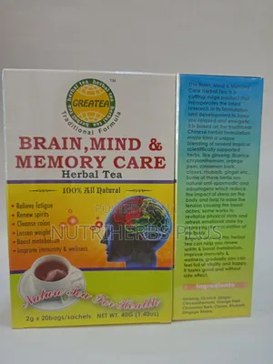 Greatea Brain Mind and Memory Herbal Tea for Stress Relief