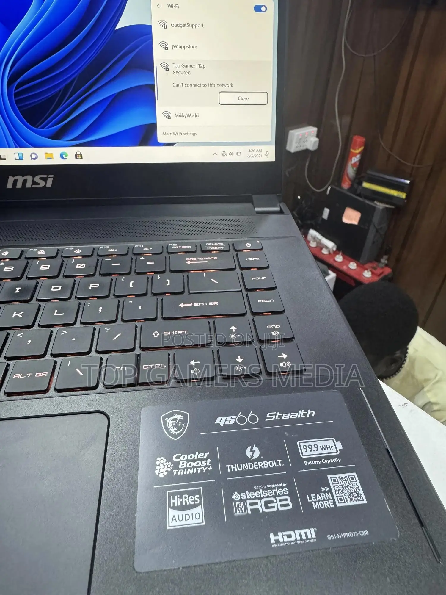 Laptop MSI GS66 Stealth 10SGS 16GB Intel Core i7 SSD 512GB