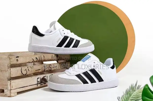 Original Adidas Samba OG Vegan White Sole Sneakers for Kids for sale -  kunleski luxuries Enterprise  Price:  44,000 on Jiji.ng [Lagos Island  (Eko)]