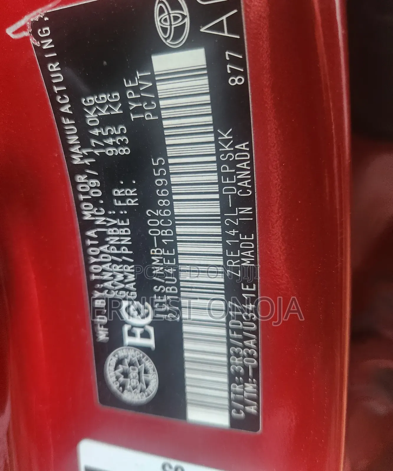 Toyota Corolla 2012 Red