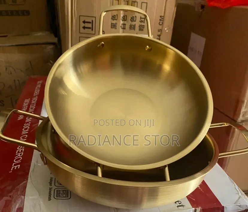 20cm Gold Stainless Steel Seafood Pot