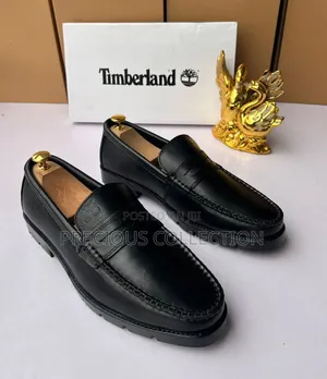 Men's Timberland Black Matte Leather Loafers