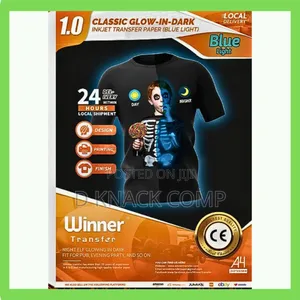 5 Sheets Luminous Blue Light Heat Transfer Paper for Fabric