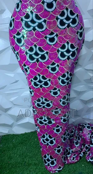 Latest Double Net Material With Crystals Sequins