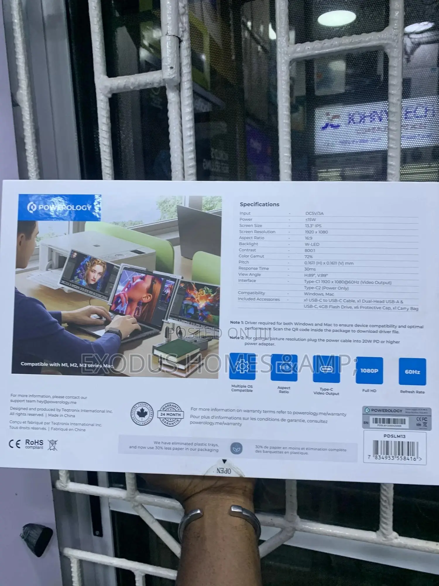 Powerology Dual Screen Portable Monitor