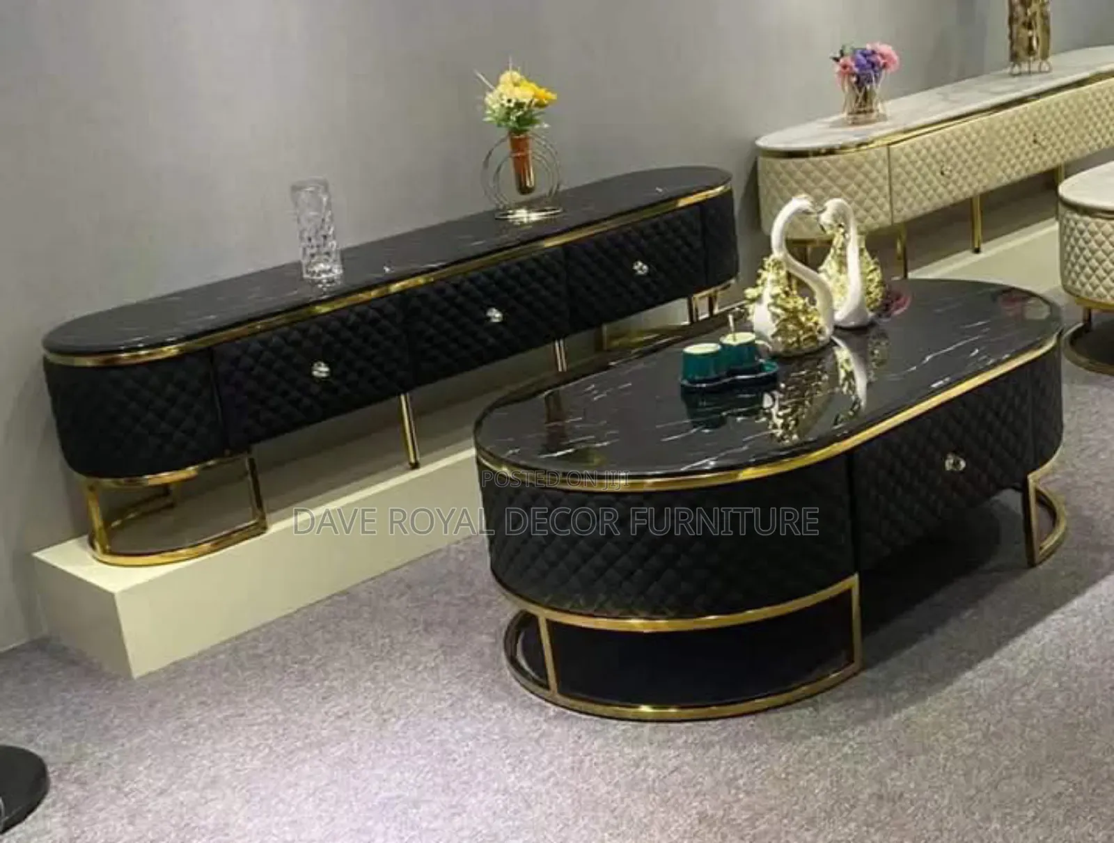 Quality Marble Top TV Stand and Center Table