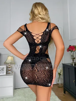 Shiny Fishnet Jacquard Bodysuit Women Sexy Gown