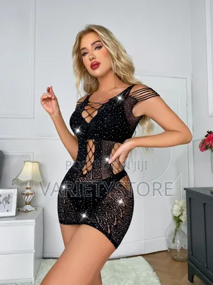 Shiny Fishnet Jacquard Bodysuit Women Sexy Gown