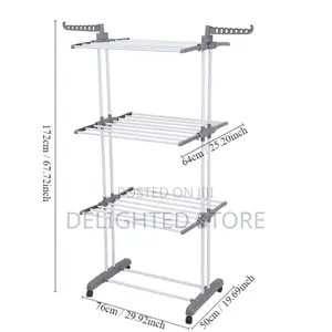 3 Layers Clothes Hanger/Rack With Wheels