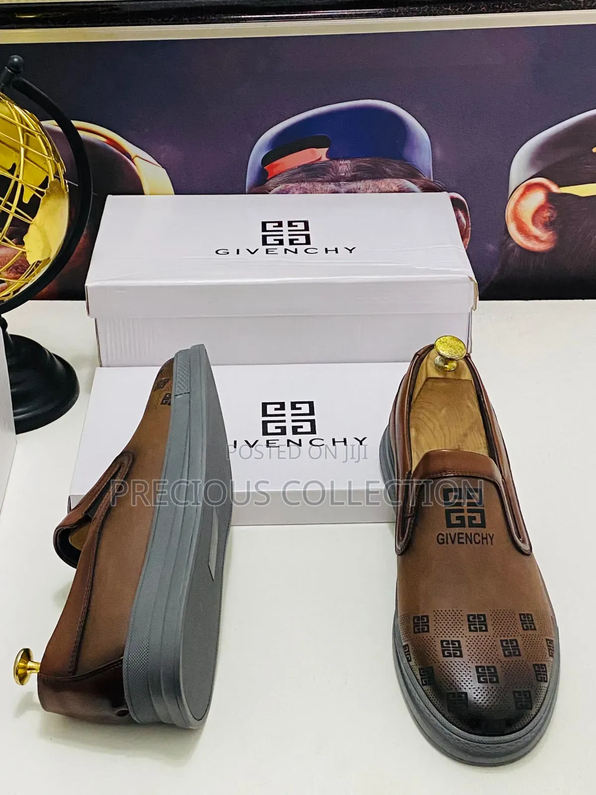 Men's Givenchy Leather Grey Sole Loafers