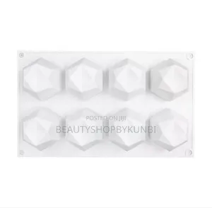 Photo - 8 Cavity Diamond Cube Silicone Mold for Candles Resins