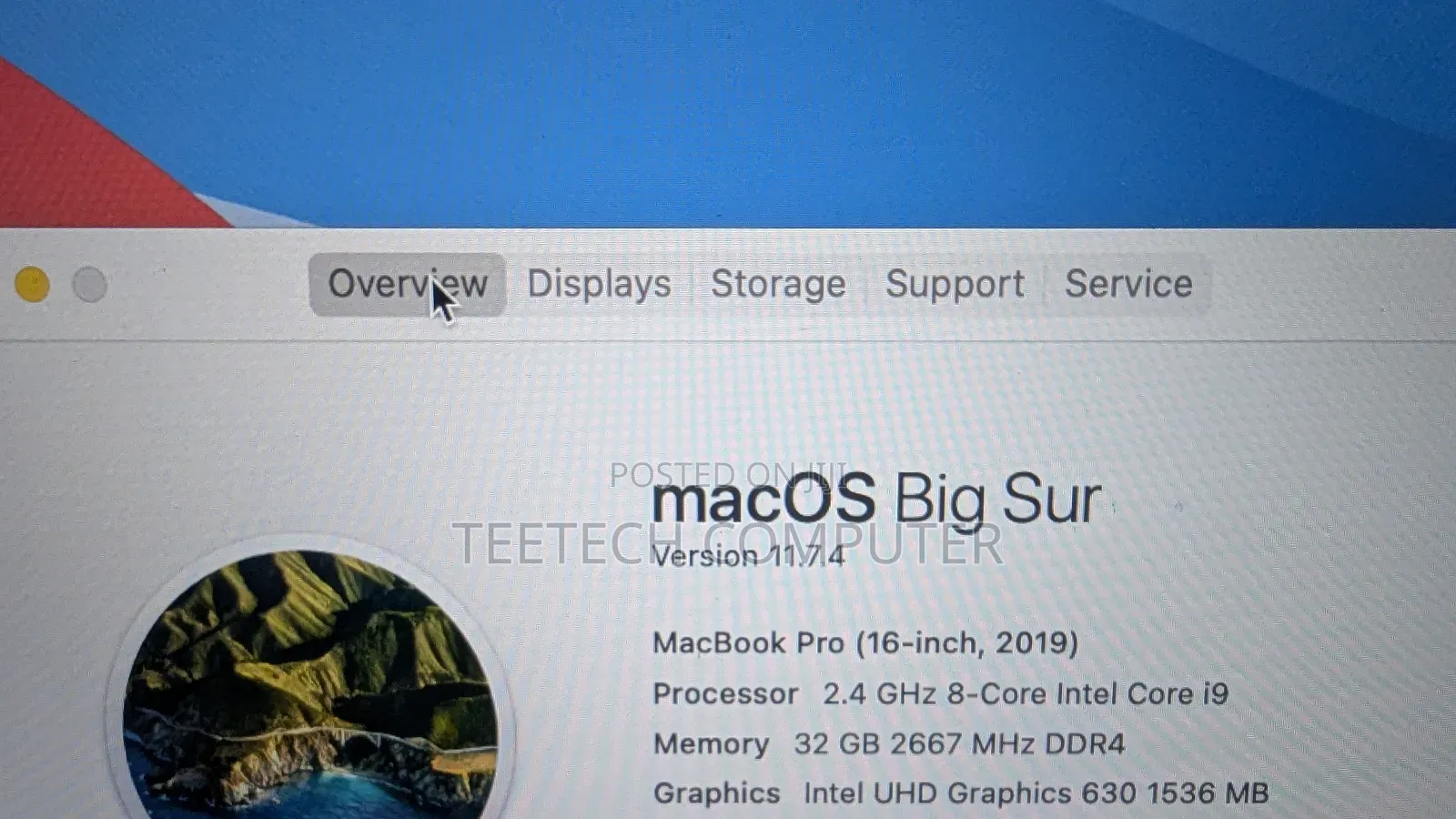 Laptop Apple MacBook Pro 2019 32GB Intel Core I9 SSD 1T