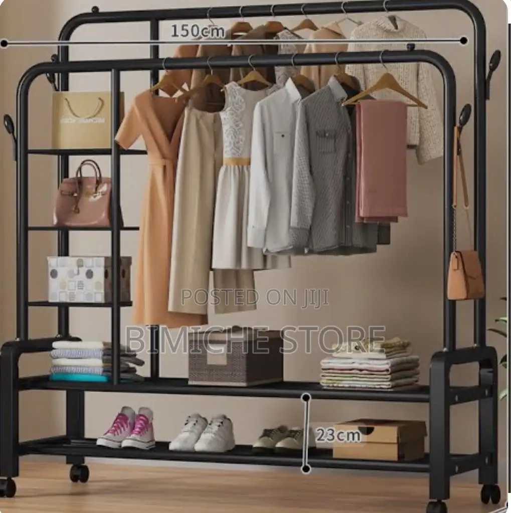 Heavy Duty Clothes Rack With Shelves