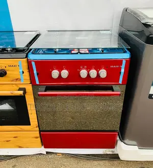 Maxi 60x60 Gas Cooker in Red Color 3 Gas 1 Electric