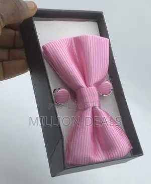 Pink Classic 3-in-1 Men’S Bow Tie Set
