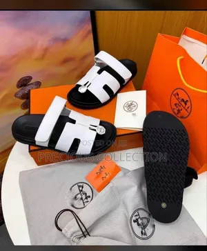 Unisex Hermes Luxury Leather Slides