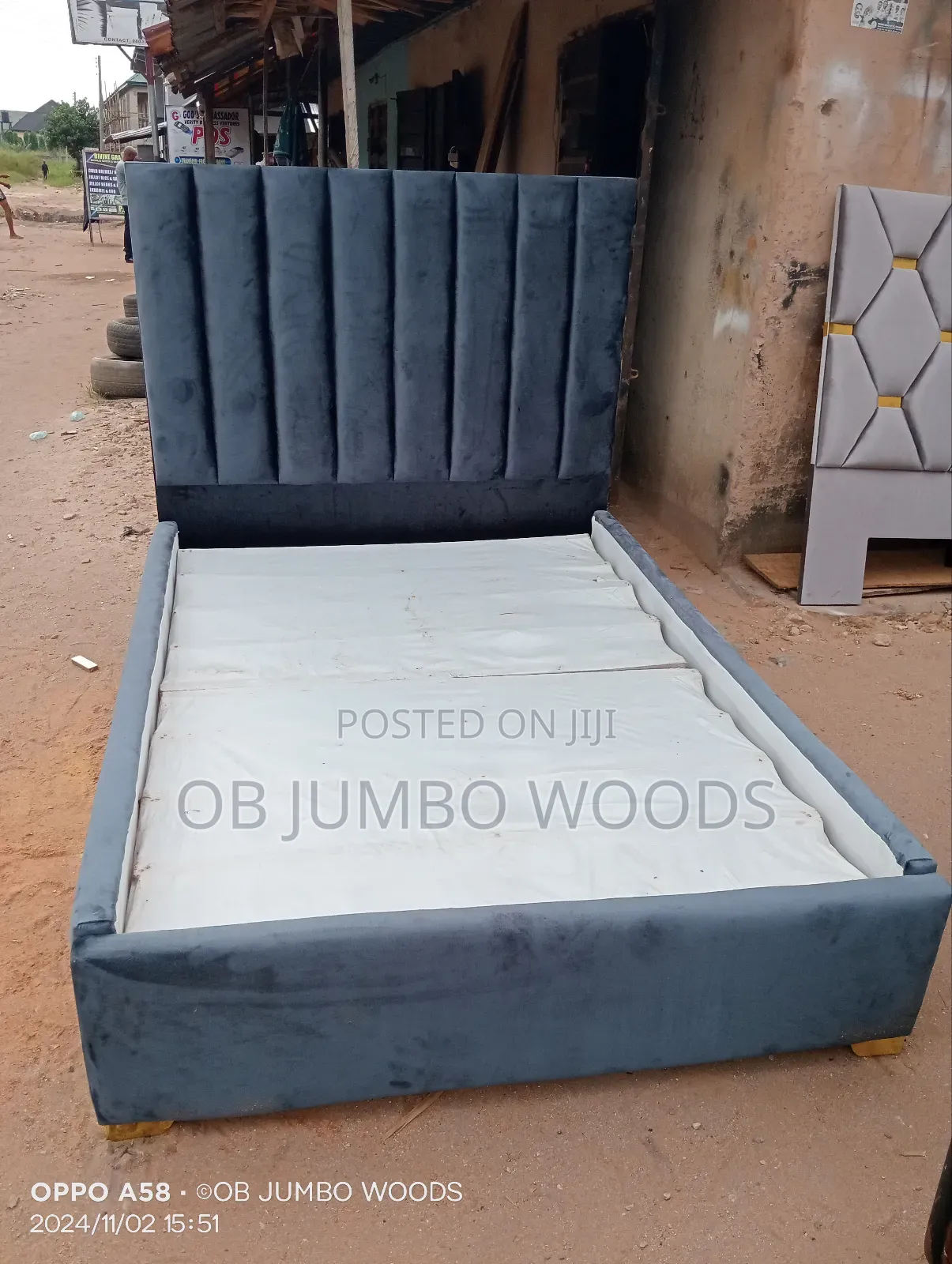 4 by 6 Gray  Bedframe