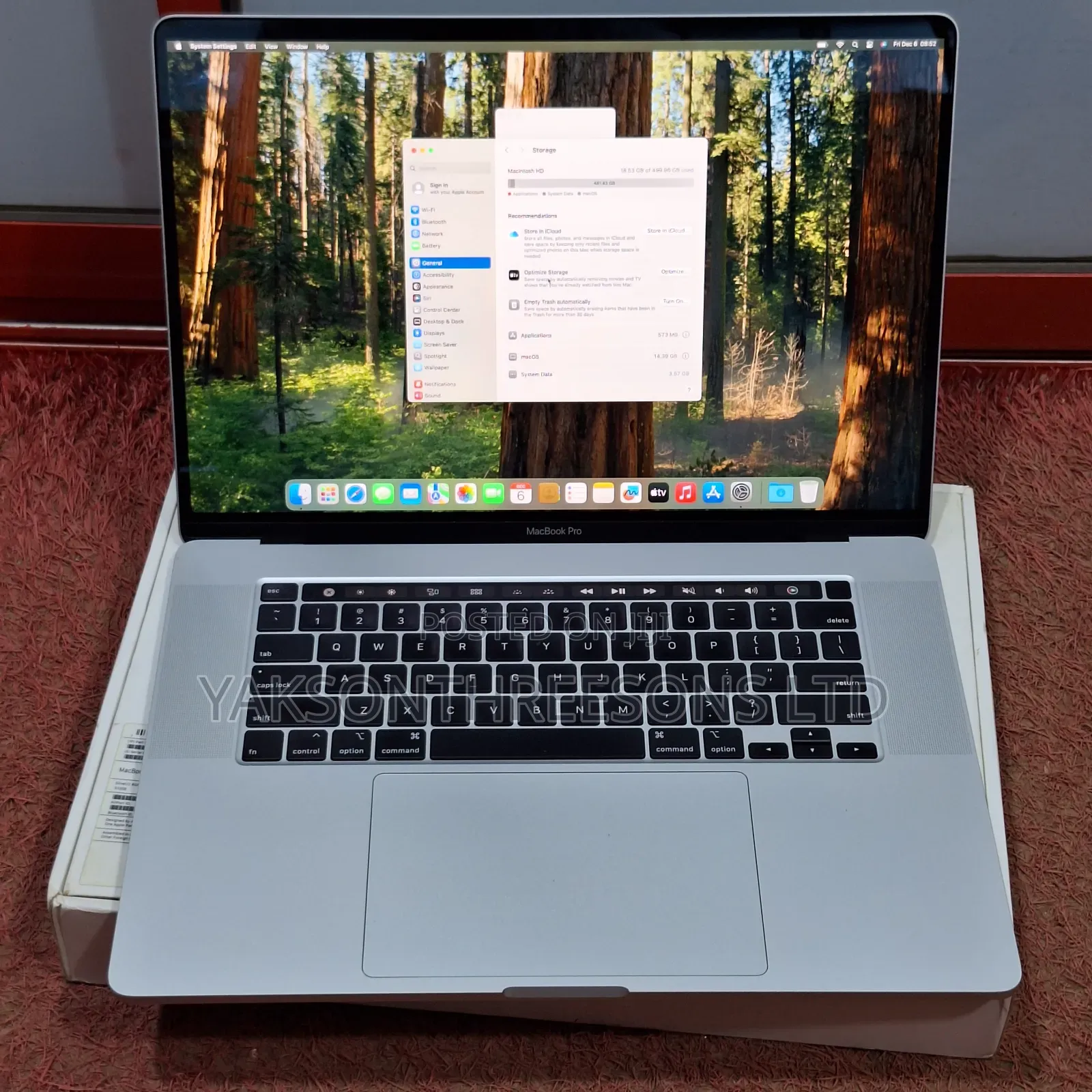 Laptop Apple MacBook Pro 2019 16GB Intel Core i7 SSD 512GB