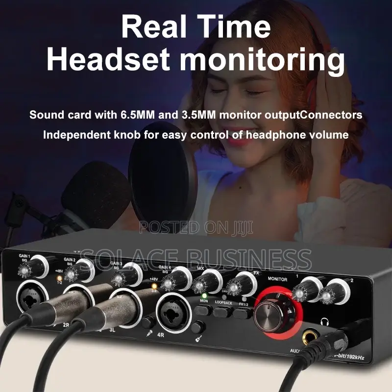 Gax-Md44 Audio Interface 4 Input 4 Output Music Recording