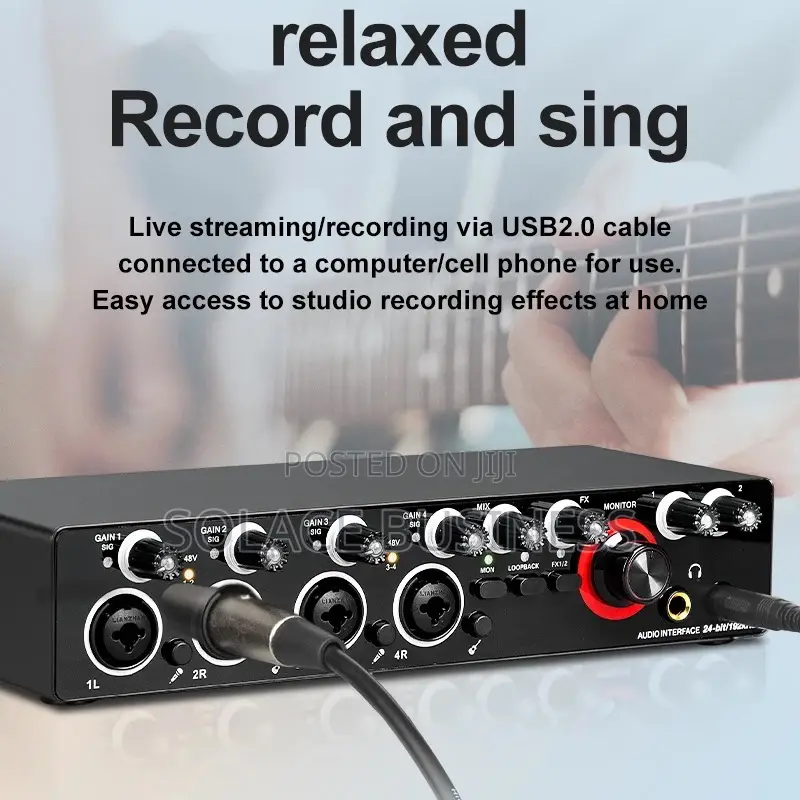 Gax-Md44 Audio Interface 4 Input 4 Output Music Recording