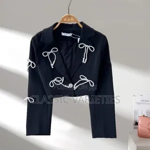 Photo - Luxury Detailed Beaded Crop Blazers