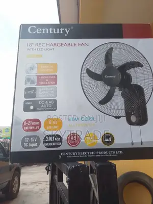 Unrivaled Air Circulation Rechargeable Wall Fan - 18"