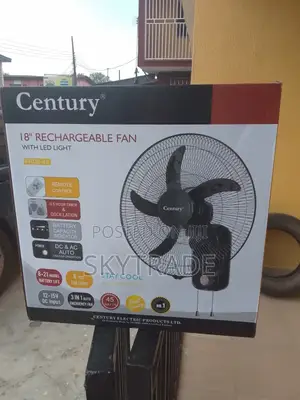 Low Noise Century 18" Wall Mounted Rechargeable Fan