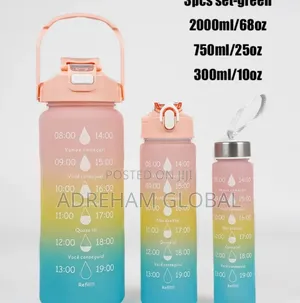 3in1 Motivational Water Bottle With Straw