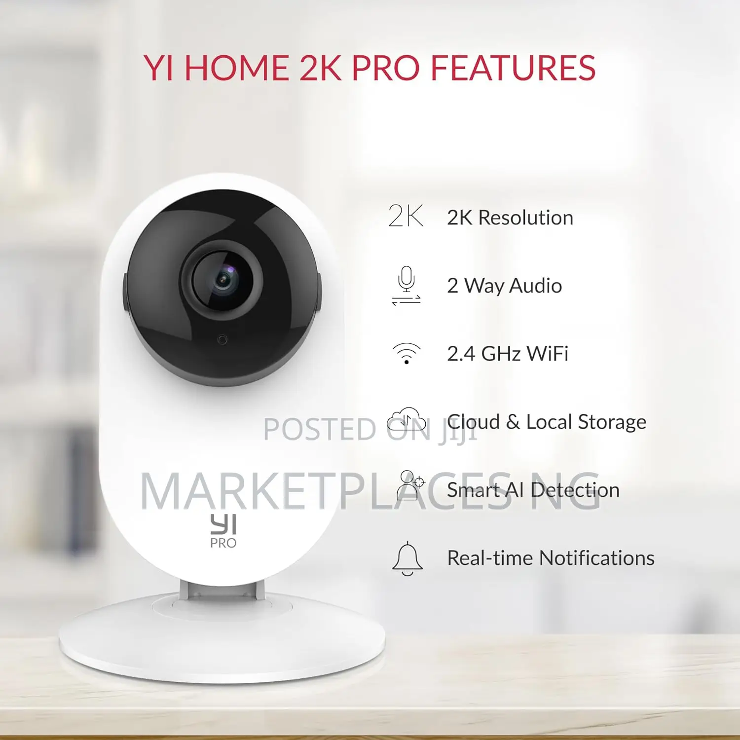 YI Pro Home Security Camera With Smart Detection App