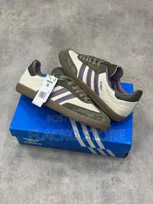 Original Adidas Samba Og Vintage Khaki Purple Sneakers