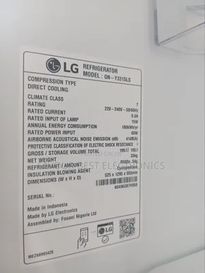 Original LG Smart Inverter Single Door Fridge (199L) 60watts