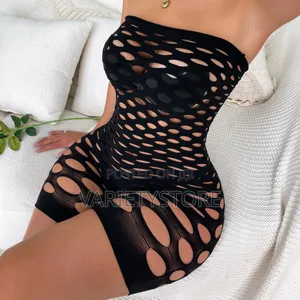 Sexy Lingerie Women Tight Cut Out Mesh Jumpsuit