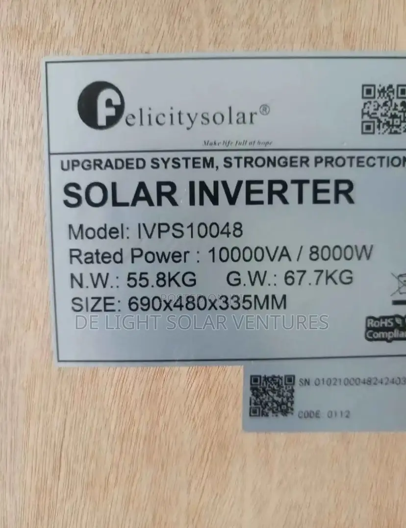 Felicity Solar INVERTER 10kva/48v