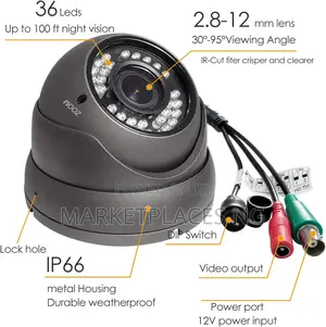 HD 1080P 4-in-1 Analog CCTV Dome Camera Outdoor, Grey