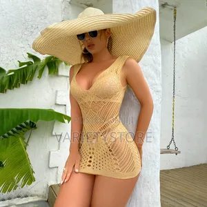Sexy Women Fishnet Halter Backless Low Cut Tight Pencil Dres