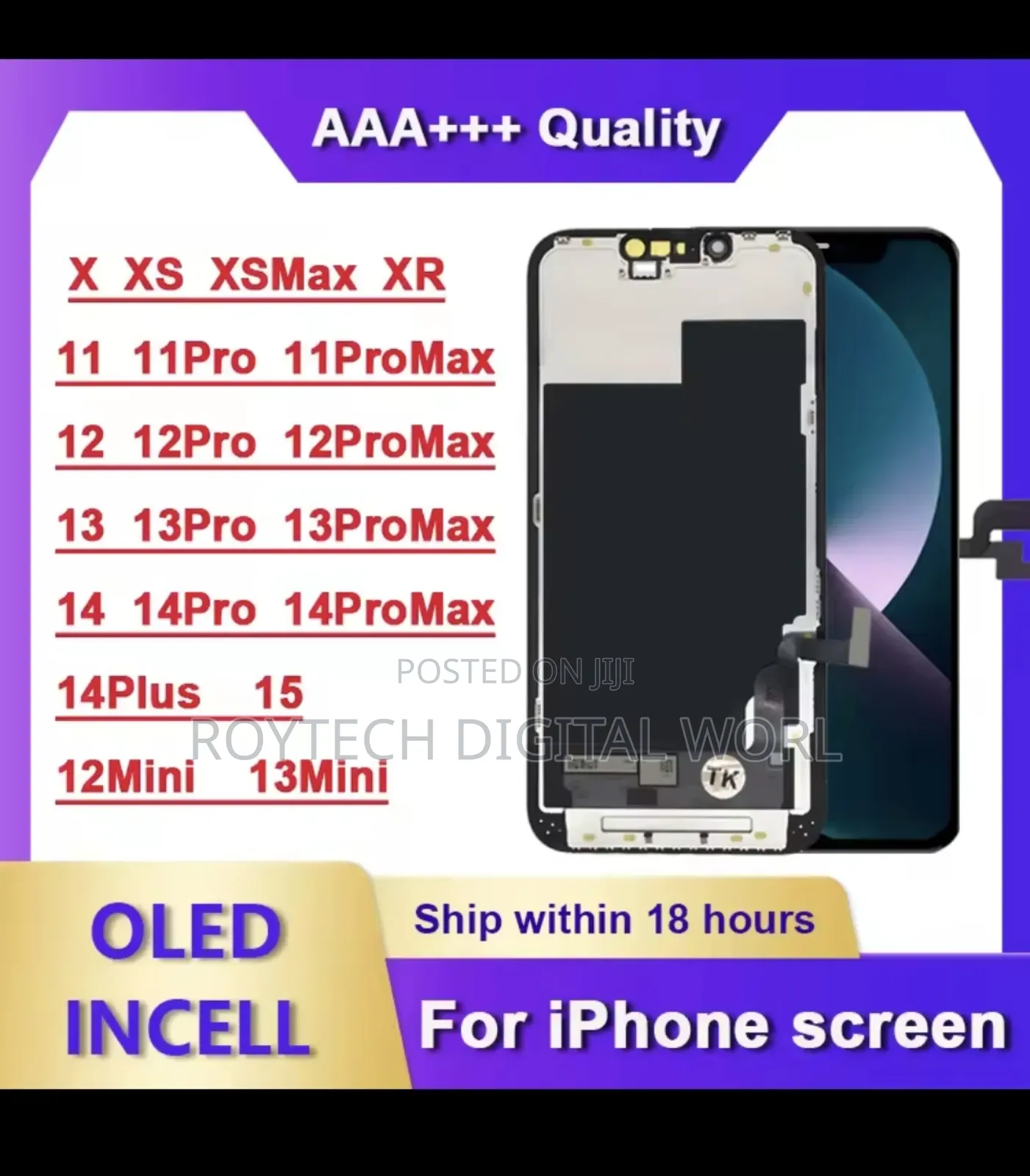 iPhone 12 Pro Max, 13, 14 15 Pro Screen Replacement.