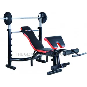 Commercial Bench Press With 50kg Barbell (With Curl Pad)