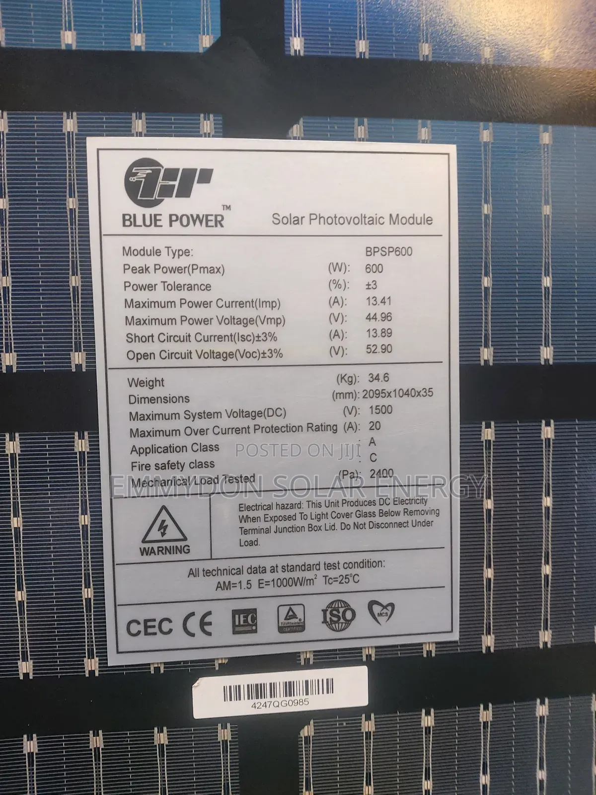 Original Blue Power Panel 600watt