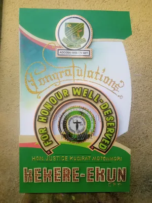 Congratulatory Card for Chief Justice of Nigeria Kekere Ekun