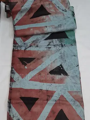 2-Tone Triangle Design Guinea Brocade Adire/Kampala -5 Yards