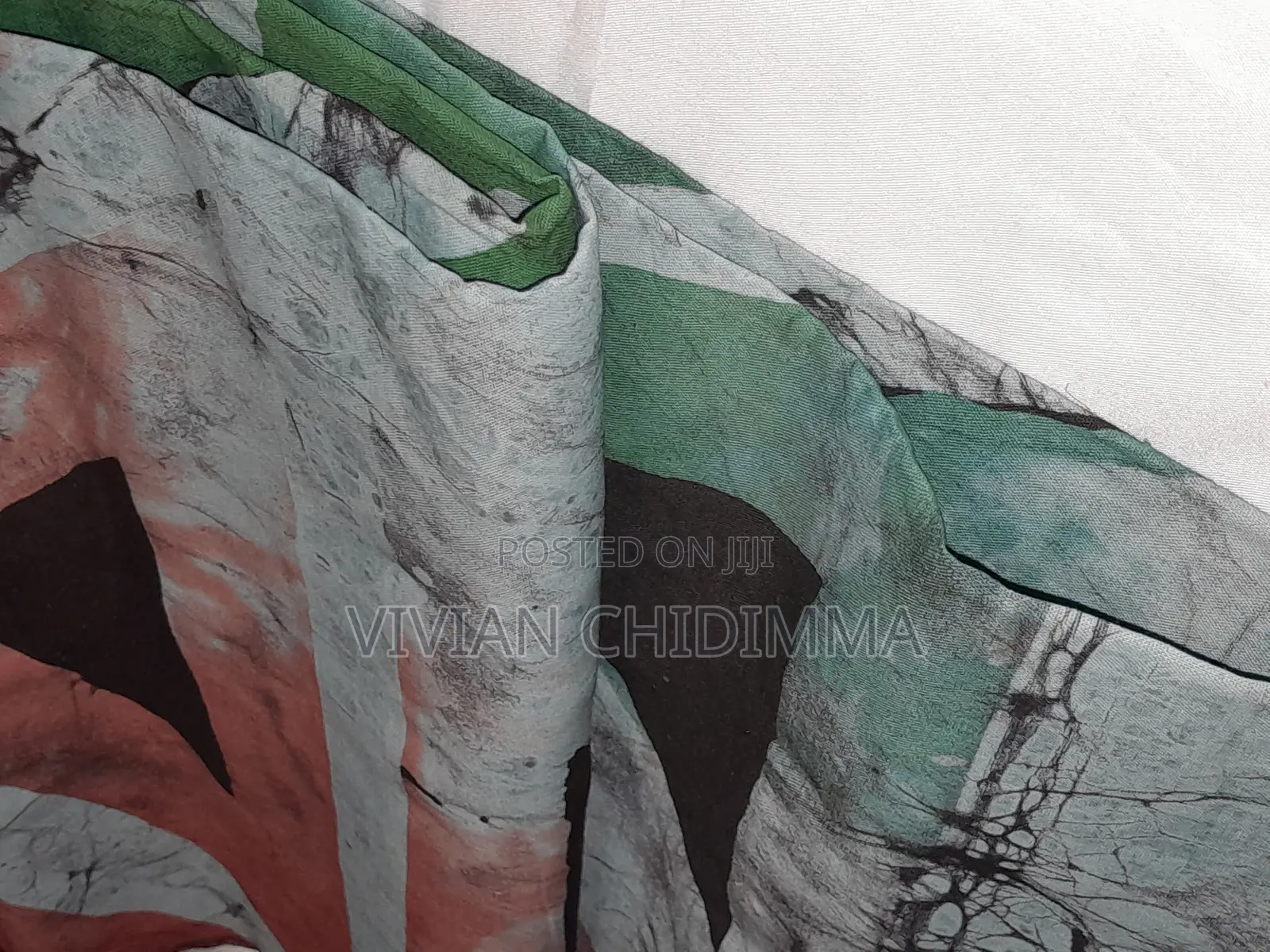 2-Tone Triangle Design Guinea Brocade Adire/Kampala -5 Yards
