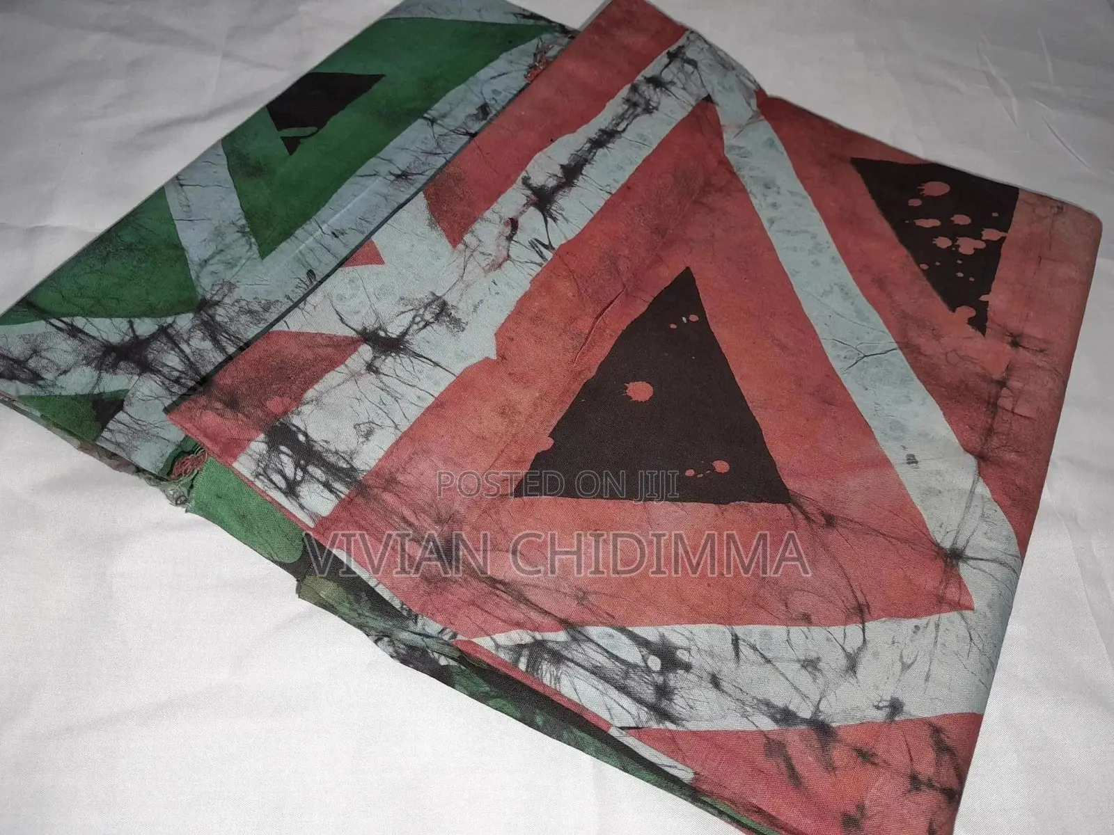 2-Tone Triangle Design Guinea Brocade Adire/Kampala -5 Yards